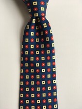 brooks brothers makers blue red yellow w 3.75" silk made in usa necktie pa1114