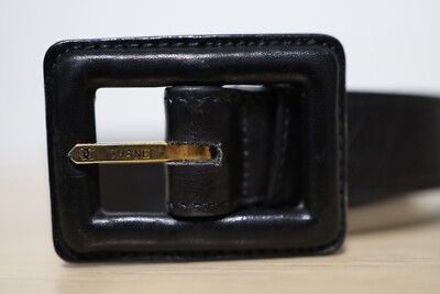 Vintage Chanel Black Leather or Belt Bag Spare Part GHW Size 85 / 34 Chanel Calfskin Pearl Crystal CC Belt 85 34 Black 1703799  main image 4