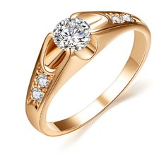Stunning 18k Rose Gold simulated Diamond Ring, (Anniversary, Engagement, Gift) 