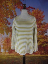Tom Joules Premium Grade Gold Stripe Cotton Longsleeve Top. UK Damen Gr. 16