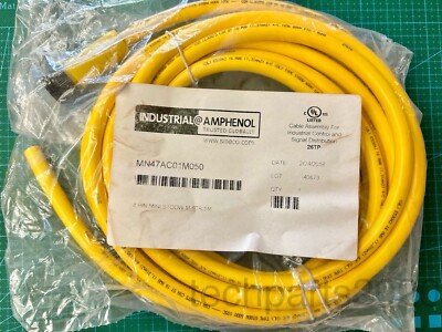 Amphenol 7/8'' M22 16/4 16AWG Stranded Power Cord, STOOW Cable, Yellow, 5m (16ft)