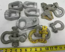 LOT OF 13 PIECES - Galvanized Steel Clevis Hooks and Wire Thimbles SEE PHOTOS