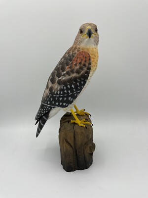Red-shouldered Hawk Original Wood Carving | eBay