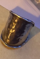 Vintage Sterling Silver Hammered Israeli Ring Size 8 Wide Band