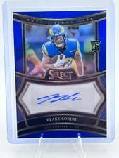 Blake Corum 2024 Panini Select Rookie Signature #RSP-BCM Blue /149 Color Match