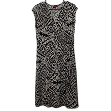 Ladies' 212 Collection Geometric Print Faux Wrap Dress Size Large