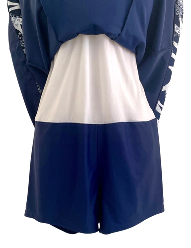 Summer Mae Navy White Swim Dress 2XL. 1-Piece W/ Built-In Boy Shorts & Bra New - Picture 7 of 11
