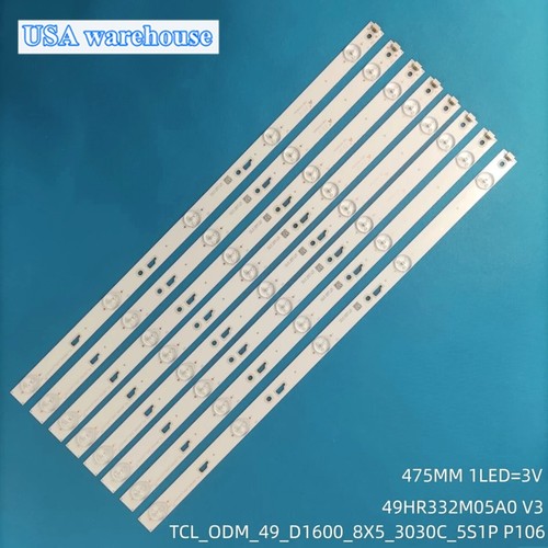 LED Strips For Hitachi 49D1600 49HR332M05A0 V3 V4 4C-LB490T-HR4 49E301 49L510U18