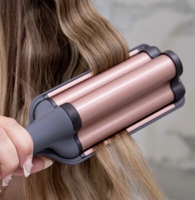 Hairitage by Mindy McKnight 3-Barrel Curling/Crimping Iron New in Open Box 