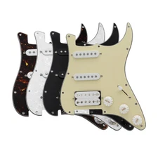 FLEOR Alnico 5 Prewired Loaded Pickguard Pickups Pots fit FD ST HSS Guitar