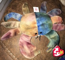 Ty Beanie Babies CLAUDE the Crab Rare Retired ALL CAPS ERROR PVC 1ST EDITION  