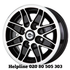 Hillman Imp Cosmic 5.5x13 Black Machined Alloy Wheels x 4 (NEW)