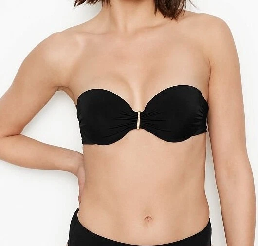 Nuevo con etiquetas Top de Bikini Victorias Secret Marilyn Ventanas Push Up Sin Tirantes Bandeau 36D Foto 4 de 4