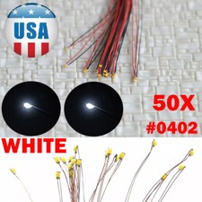 50PCS Pre Wired White 0402 SMD LEDs Lighting Kits Pre-soldered Micro LEDs