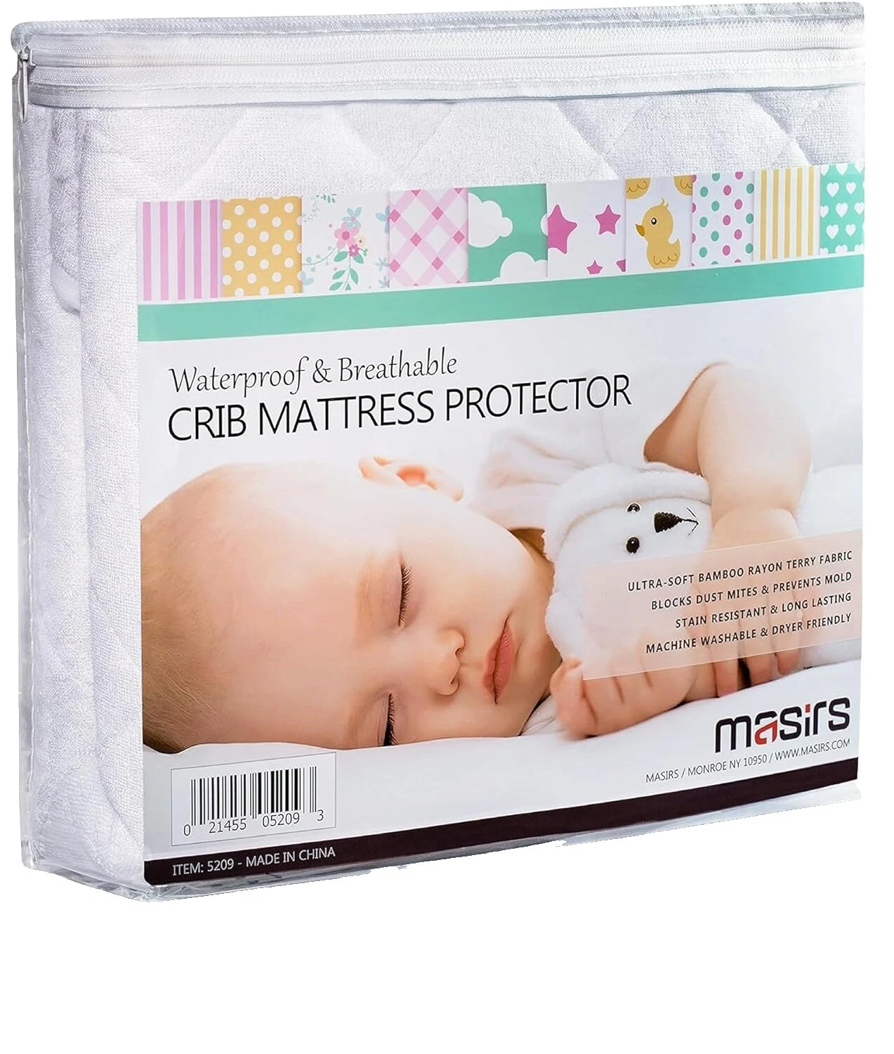 Almohadillas de Algodón Blanco Colchón De la cuna y fundas