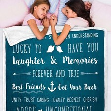 Best Friend Blanket Soft Sherpa Fleece Throw Birthday Friendship Gift Christmas