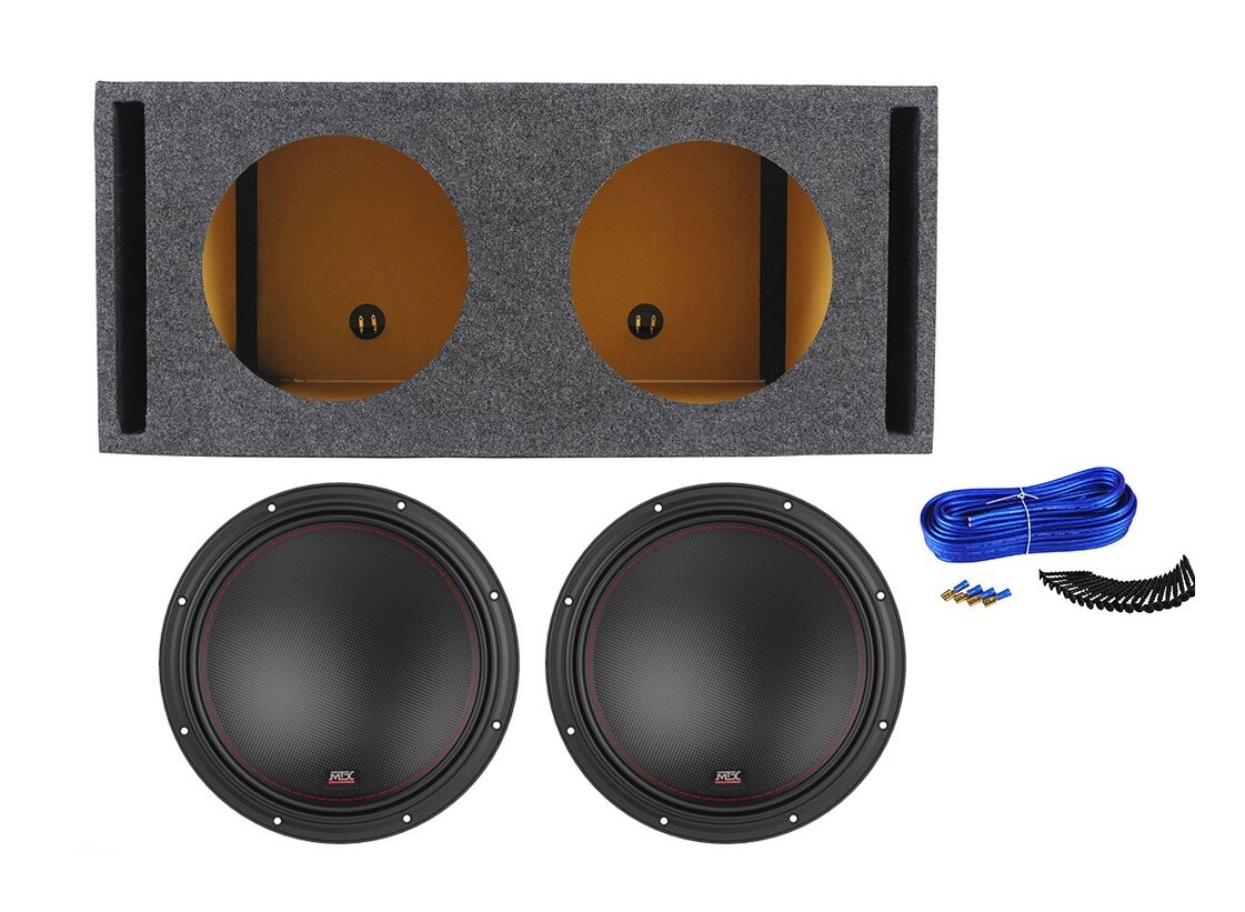 2 MTX 7512-44 12 4-омных аудиомагнитольных сабвуферов DVC мощностью 3000 Вт Вентилируемый корпус сабвуфера 113590₽