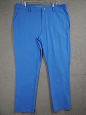 Puma Pants Mens 38x32 Blue Tailored Tech Performance Golf Preppy
