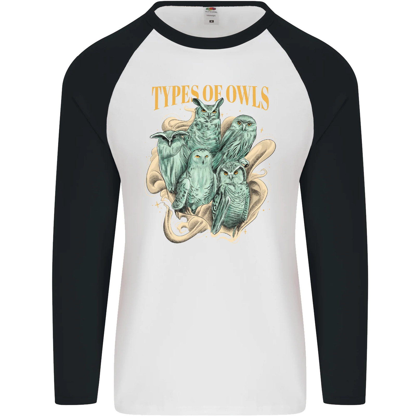 Tipos De Búhos Especies Camiseta De Béisbol De Manga Larga Para Hombre