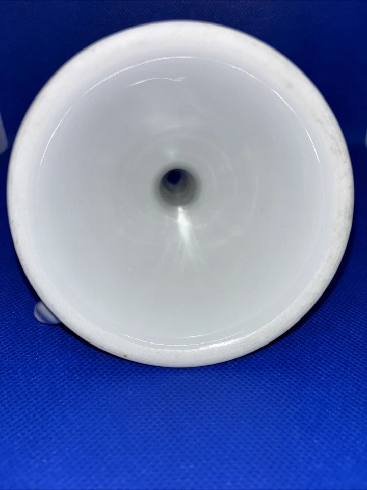 Funil de porcelana floral cebola azul vintage 4,75 pol. pintado à mão com alça - Imagem 4 de 4