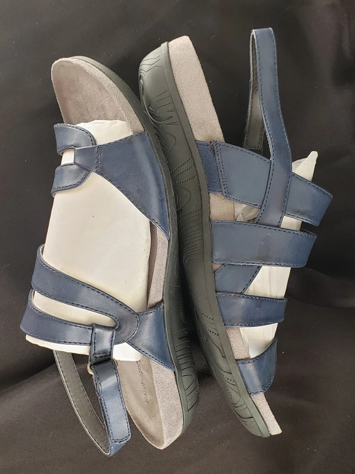 New Baretraps Sandals Womens 11 M JENIFER Navy Blue Slingback Comfort Shoes  - Image 4 of 4