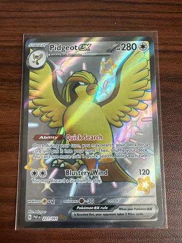 Pokémon TCG Pidgeot ex Scarlet & Violet: Paldean Fates 221/091 Holo Shiny