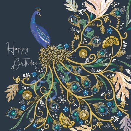 National Trust Proud Peacock Birthday Card - Harmony Art by Claire Hocking