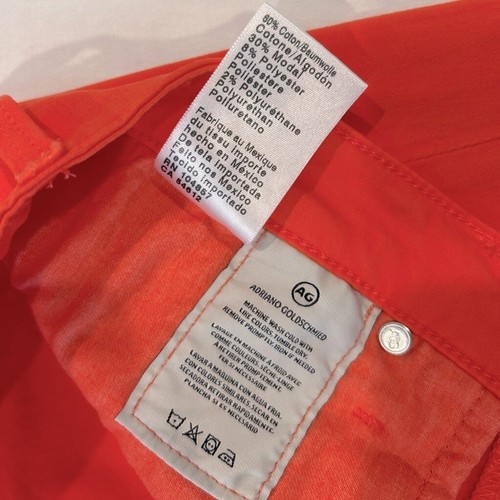 AG Adriano GoldSchmied The Prima Crop Cigarette Crop in Coral/Orange, Size 29 - Picture 10 of 11