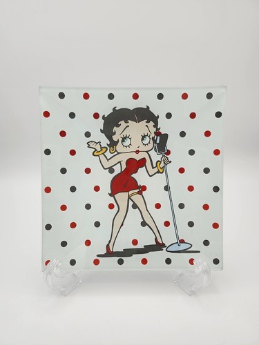 Betty Boop Juego de 4 Platos Decorativos Cuadrados de Vidrio a Lunares Bandejas para Aperitivos - Imagen 9 de 12