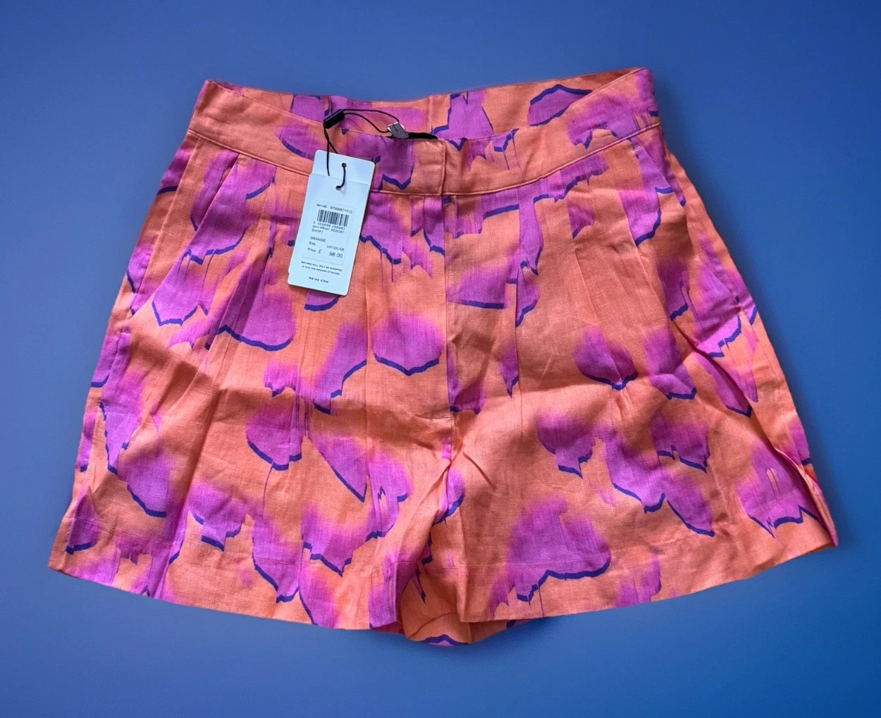 Reiss London Women's Orange/Sky-Print Resort Linen Short UK 12 US 8 RRP £98
Opens in a new window or