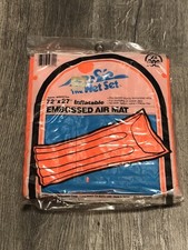 The Wet Set Intex Vtg 1983 Pool Inflatable Orange Air Mat Raft 72" x 27" 59700