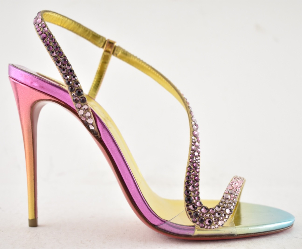 Christian Louboutin Rosalie Strass Boreal 100 Ankle Strap Sandal
