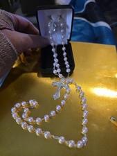 Baby Pink Rosary Beads - Made in Italy - Stamped Italy New In Box Baptism