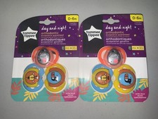 Tommee Tippee Day and Night Glow In The Dark Pacifiers 0-6 Months Lot Of 2