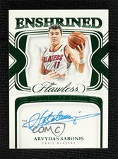 2023-24 Flawless Enshrined Signatures Emerald 3/5 Arvydas Sabonis Auto HOF h8q