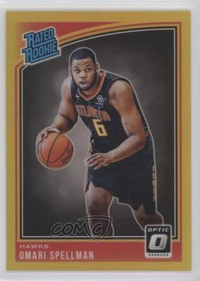 2018-19 Panini Donruss Optic Rated Gold Prizm 10/10 Omari Spellman Rookie RC 3pb