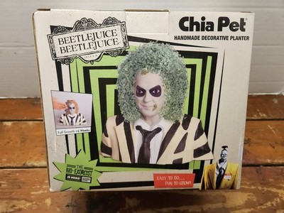 Chia Pet Beetlejuice, Decorative Pottery Planter New Halloween Horror Gardening