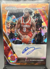 Panini 2021-22 Prizm Draft Picks D.J. Funderburk Orange Ice RC Auto NC State