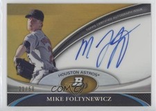 2011 Bowman Platinum Prospect Gold Refractor 21/50 Mike Foltynewicz Auto 0ws