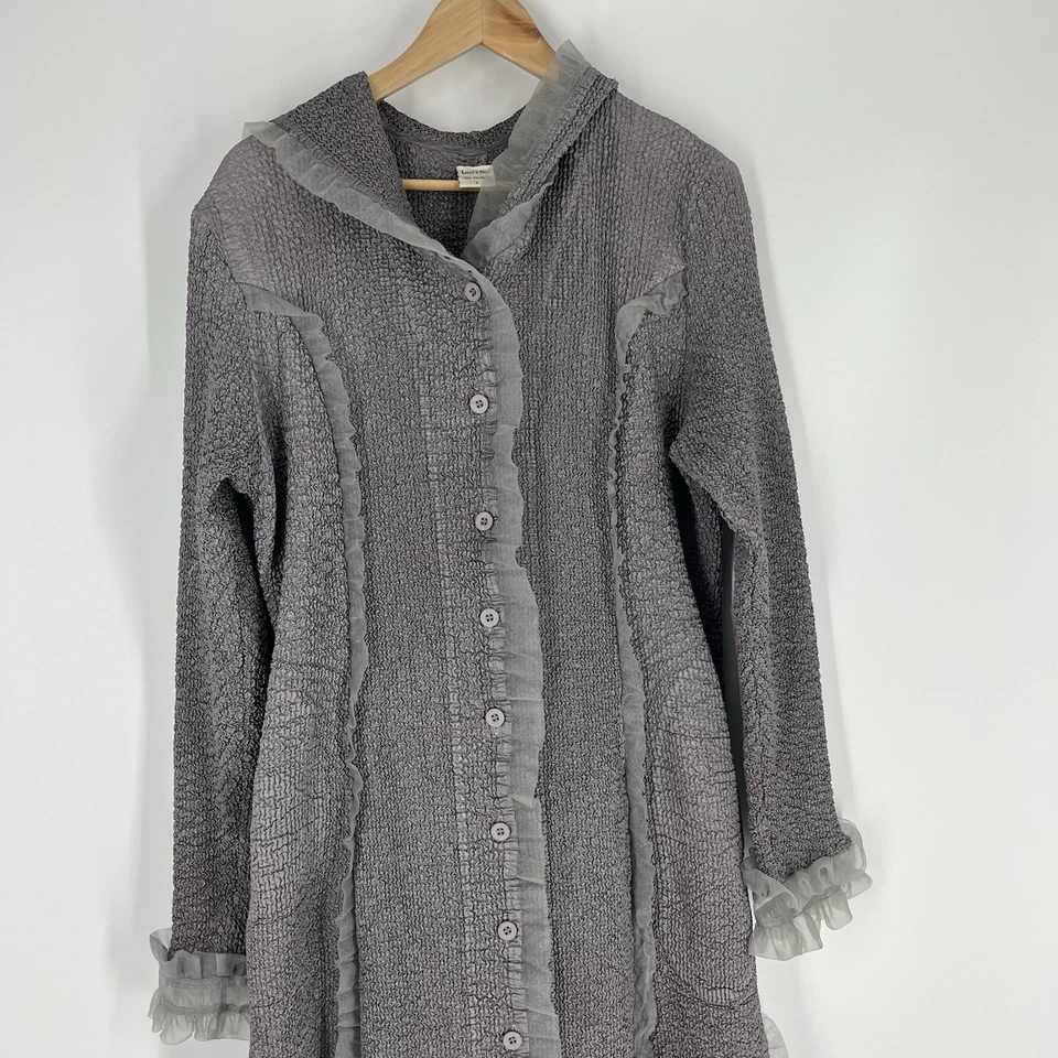 Cárdigan de seda Y2K Lucy's talla grande maxi plumero gótico volantes bruja caprichoso Foto 2 de 4