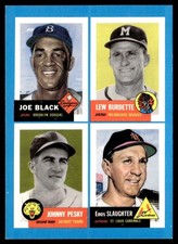 1992 Bazooka ’53 Topps Archives Quadracard Black/Burdette/Pesky/Slaughter #13