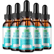 (5 Pack) Lung Restore Drops, LungRestore Advanced Lung Flow Support Drops (10oz)