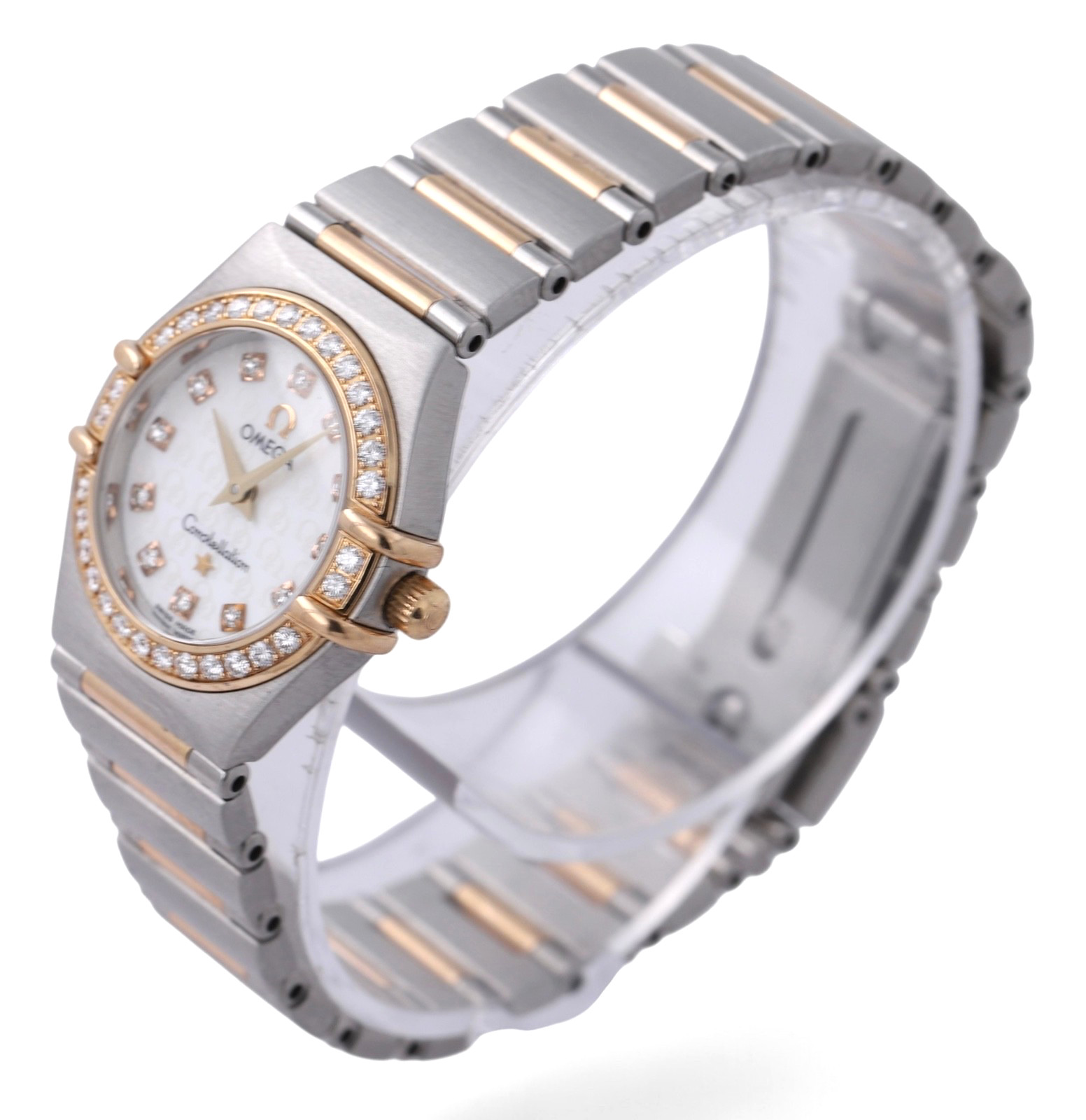 OMEGA Constellation Mini 22.5mm  18ct Red Gold MOP Diamond Dial Bezel 1360.75.00 image 4