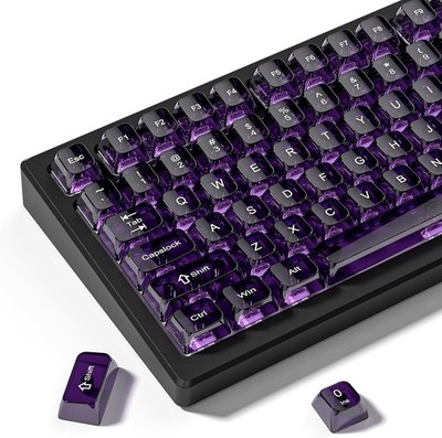 Clear keycaps Set,Translucent Keyboard keycaps,Jelly Key caps Shine Through