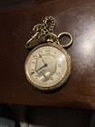 Antique Illinois Pocket Watch Gold Plated 12s, 19 Jewel / Chain/Double Bunn Work