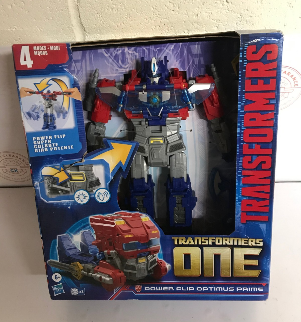 Transformers One Movie Power Flip Optimus Prime (Orion Pax) BOX WEAR/TEAR