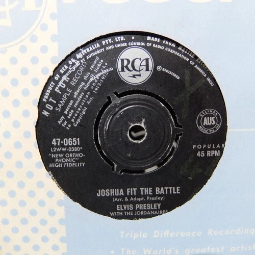 Elvis Presley - Joshua Fit The Battle (RCA 47-0651) 1966 Australian PR0M0 45