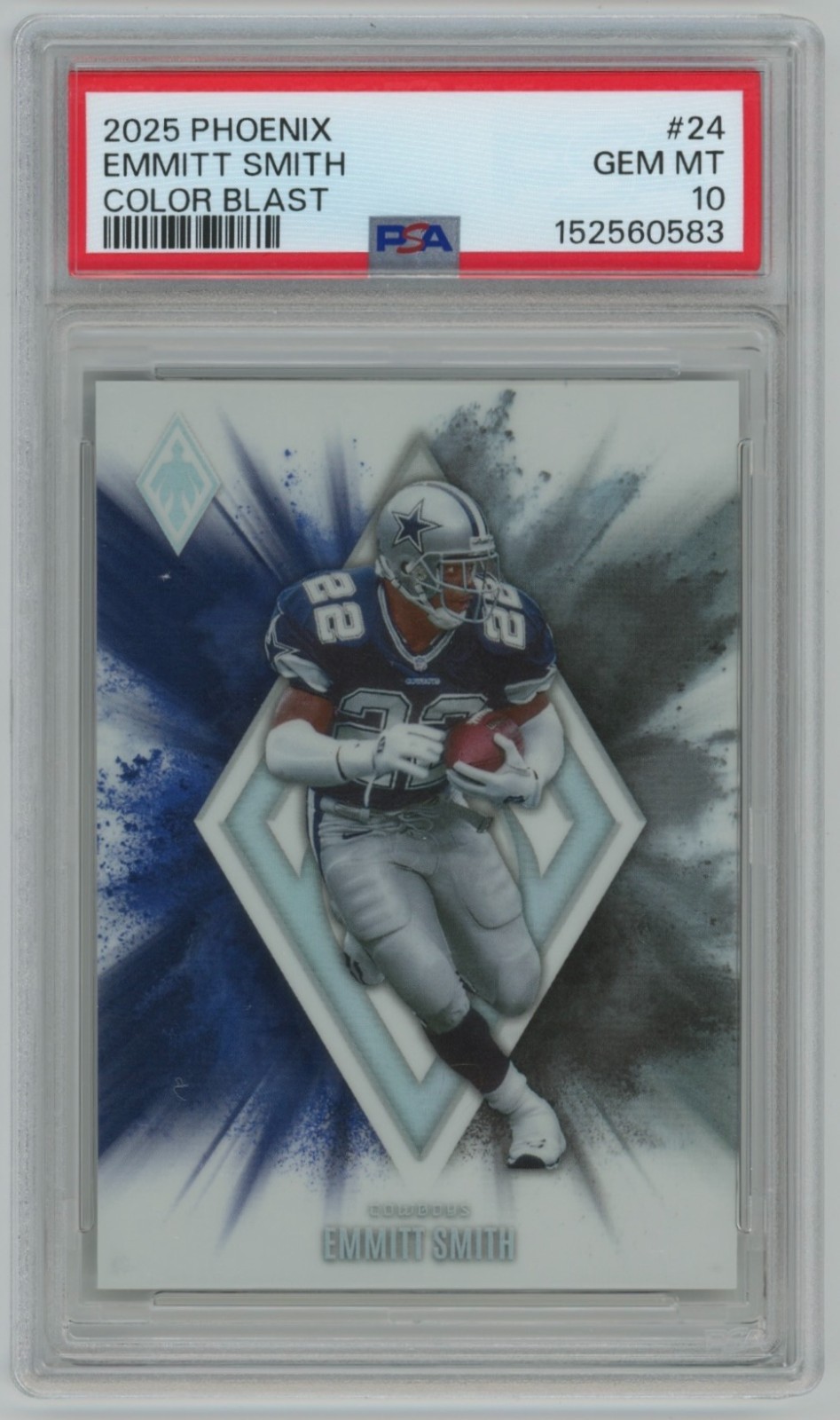 2025 Panini Phoenix Emmitt Smith Color Blast PSA 10 SSP #24 Dallas Cowboys