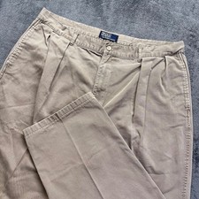 Vintage Polo Ralph Lauren Double Pleated Pant Mens 40x32 Baggy Chino Trousers