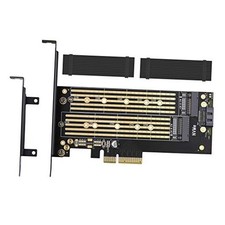 Dual M.2 PCIE Adapter for SATA or PCIE NVMe SSD with Heat Sink Solution  M.2